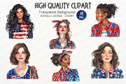 4th of July Watercolor Clipart PNG, a Decorative Illustration by Maysa Art (Thumbnail 2 of 5)