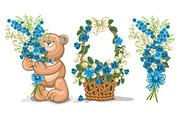 ✿ Festive set with gentle flowers ✿, a Card Template by Vector beauty (Thumbnail 4 of 5)