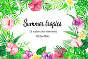 Tropic watercolor flower set, a Decorative Illustration by Watercolor & sketches (Thumbnail 1 of 7)