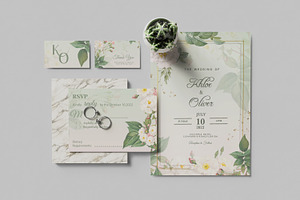 Wedding Invitation Stationery Mockup