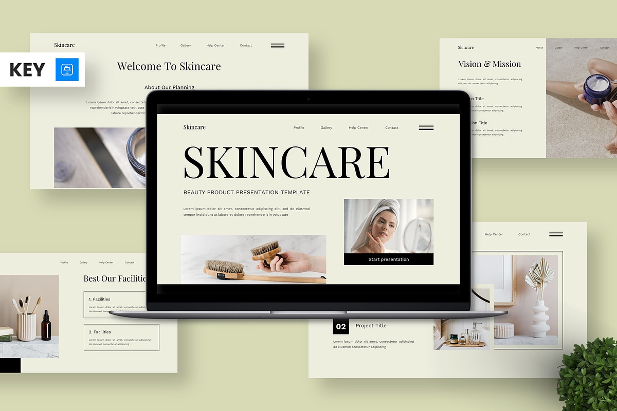 Skincare - Beauty Product Keynote, a Presentation Template by Deepslide Studio (Photo 1 of 6)