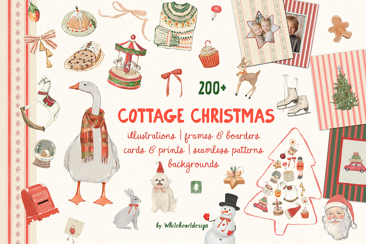Christmas Illustrations & Templates, a Decorative Illustration by whiteheartdesign (Photo 1 of 25)