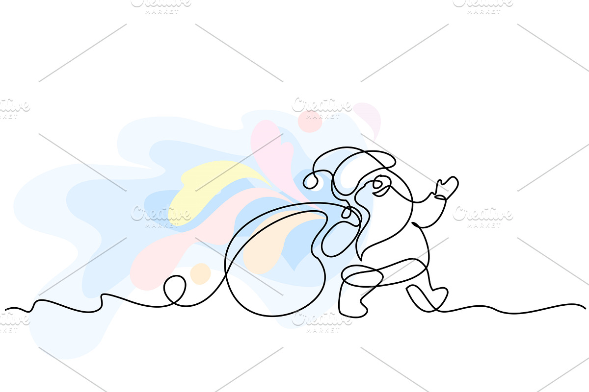 Santa Claus with a Bag of Gifts, an Object Illustration by Valenty