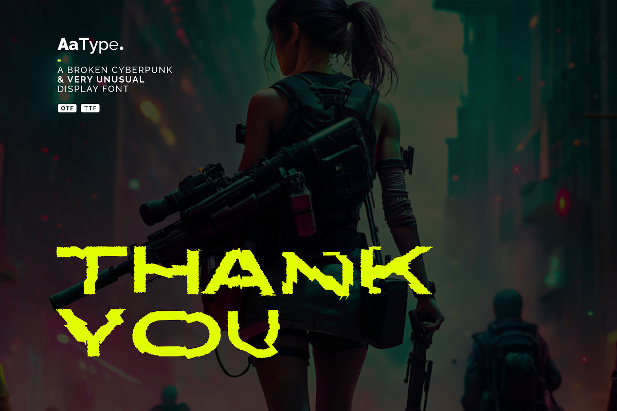 Glockr - Broken Cyberpunk Font, a Sans Serif Font by AaType. (Photo 6 of 6)