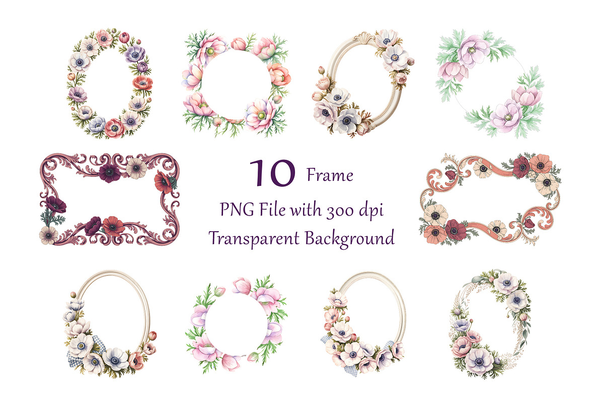 Anemone Watercolor Floral Clipart, a Decorative Illustration by ForhadGFX (Photo 9 of 14)