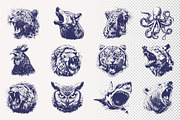 26 Animal Head Vector Illustrations, an Animal Illustration by Vecster (Thumbnail 2 of 10)