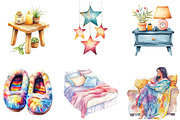 Watercolor Pajama Time Clipart, an Illustration by Designking (Thumbnail 5 of 5)
