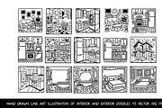 Interior and exterior doodles svg, an Object Graphic by SketchArtStudio (Thumbnail 1 of 3)