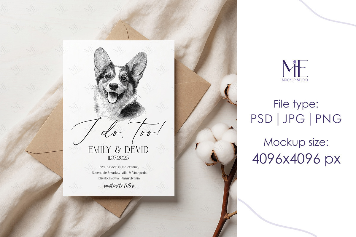Boho 5x7 Greeting Card Invite Mockup, an Advertising Mockup by Mie Mockup Studio (Photo 6 of 7)