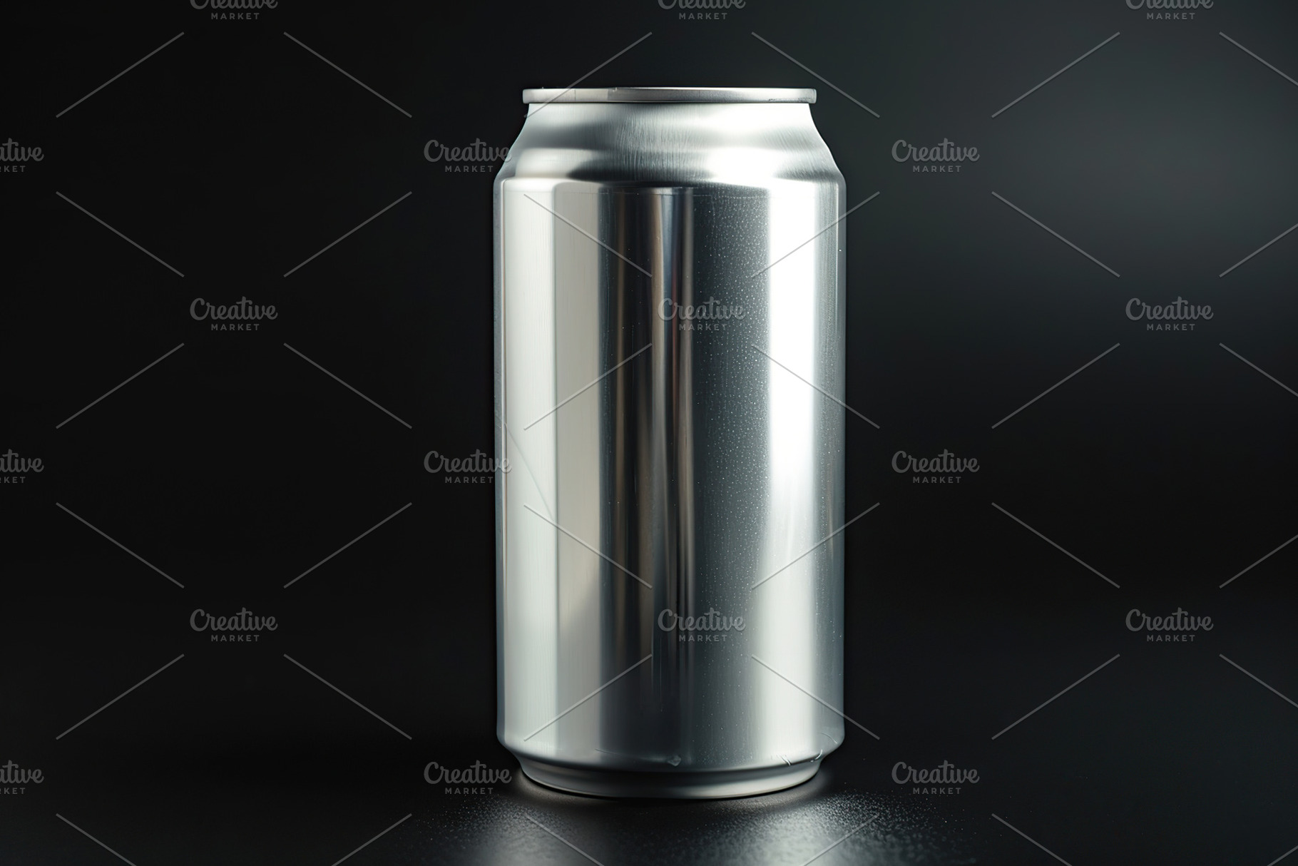 Blank aluminum can on black background, a Food & Drink Photo by AlyaAnd