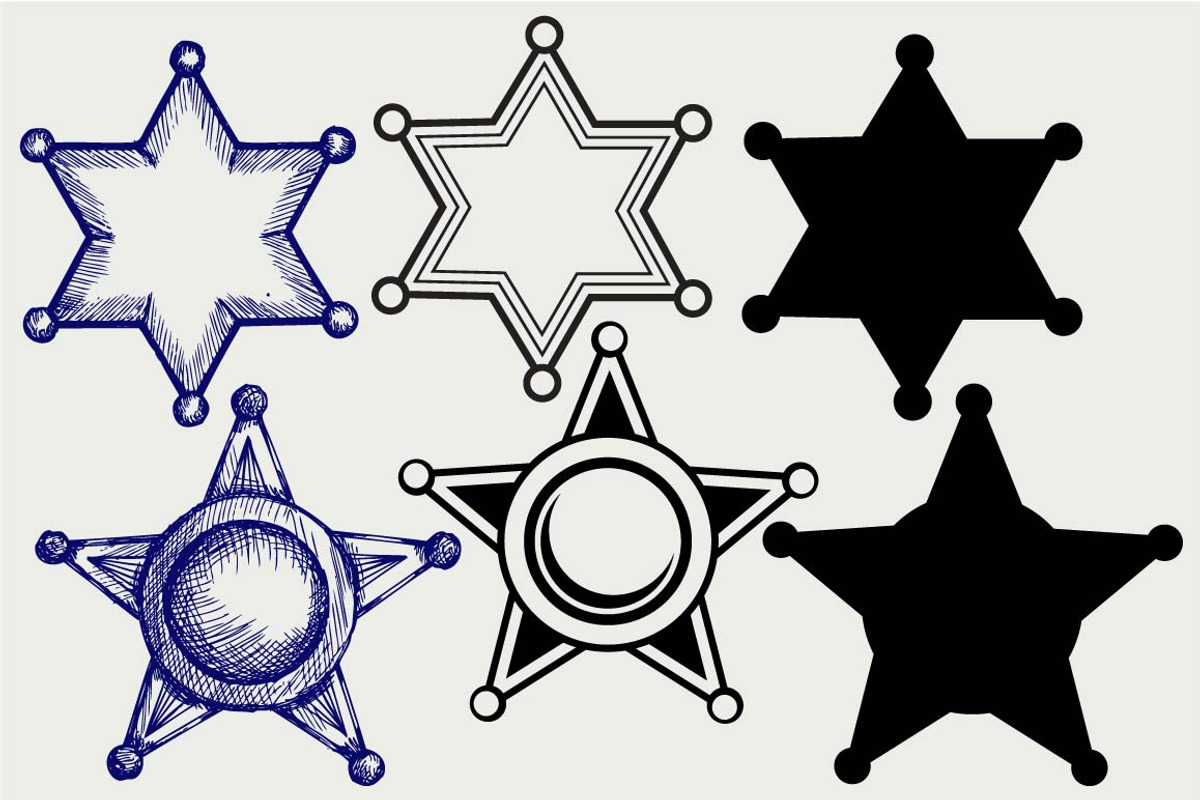 Sheriff badge SVG, an Outline Icon by LineworkStock
