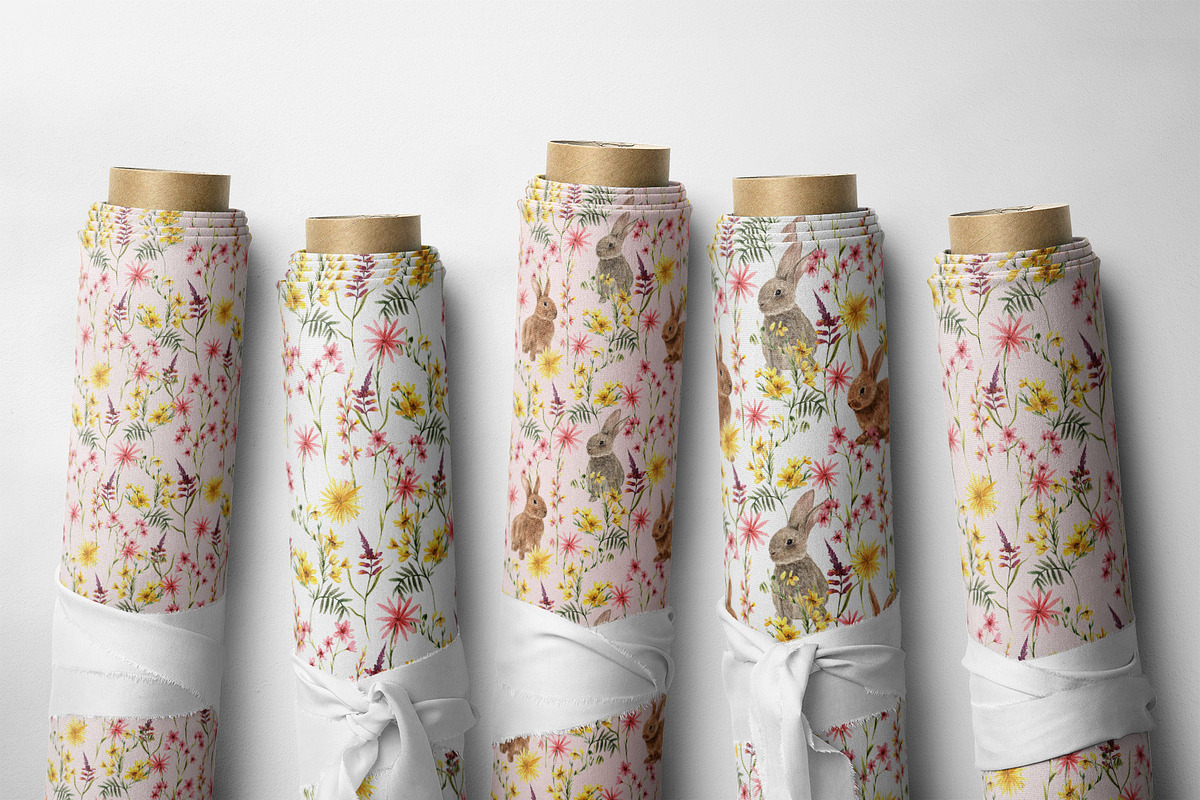 CUTE BUNNIES & florals, a Pattern Graphic by HannaStudio (Photo 7 of 9)