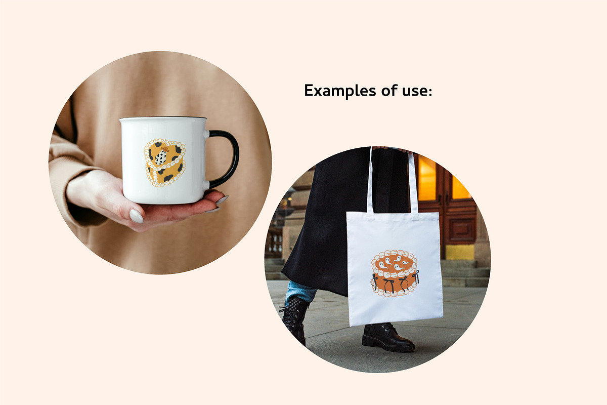 Halloween cakes vector set, an Object Illustration by yabluko_draws (Photo 3 of 3)
