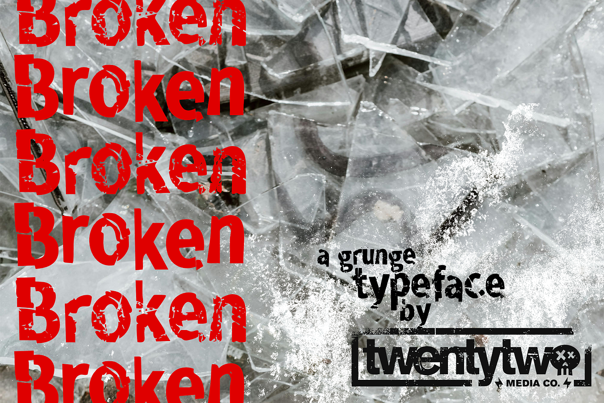 Broken – A Grunge Typeface, a Sans Serif Font by twentytwo media co. (Photo 5 of 5)