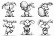 Funny Bunny Sketch Clipart, an Illustration by Libby Wishes (Thumbnail 7 of 8)