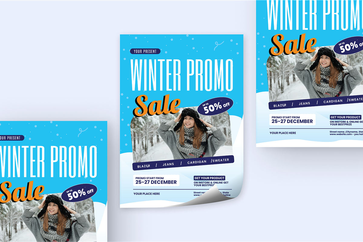 Blue Winter Sale Flyer, a Flyer Template by SquidPixey (Photo 3 of 6)