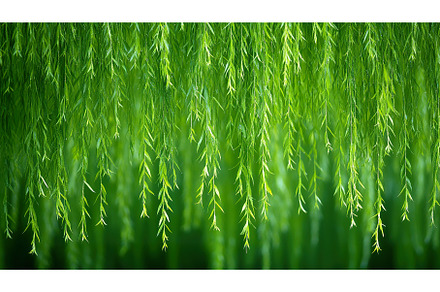 Cascading willow trees abstract, a Nature Photo by Lermont51