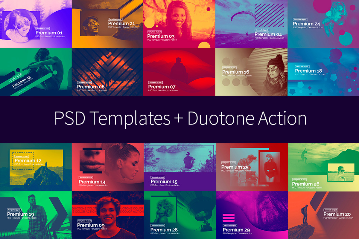 PSD Template Duotone Action