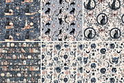 Gothic Black Cat Skeleton Seamless, a Pattern Graphic by Digital Artistic99 (Thumbnail 3 of 8)