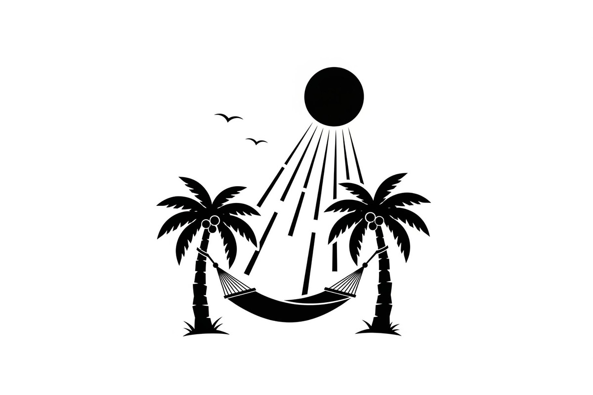 Palm Tree Hammock Silhouette Bundle, an Object Graphic by jahid234 (Photo 10 of 30)