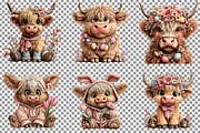 Whimsical Easter Highland Cow Clipar, an Illustration by Sublimation Artist (Thumbnail 3 of 5)