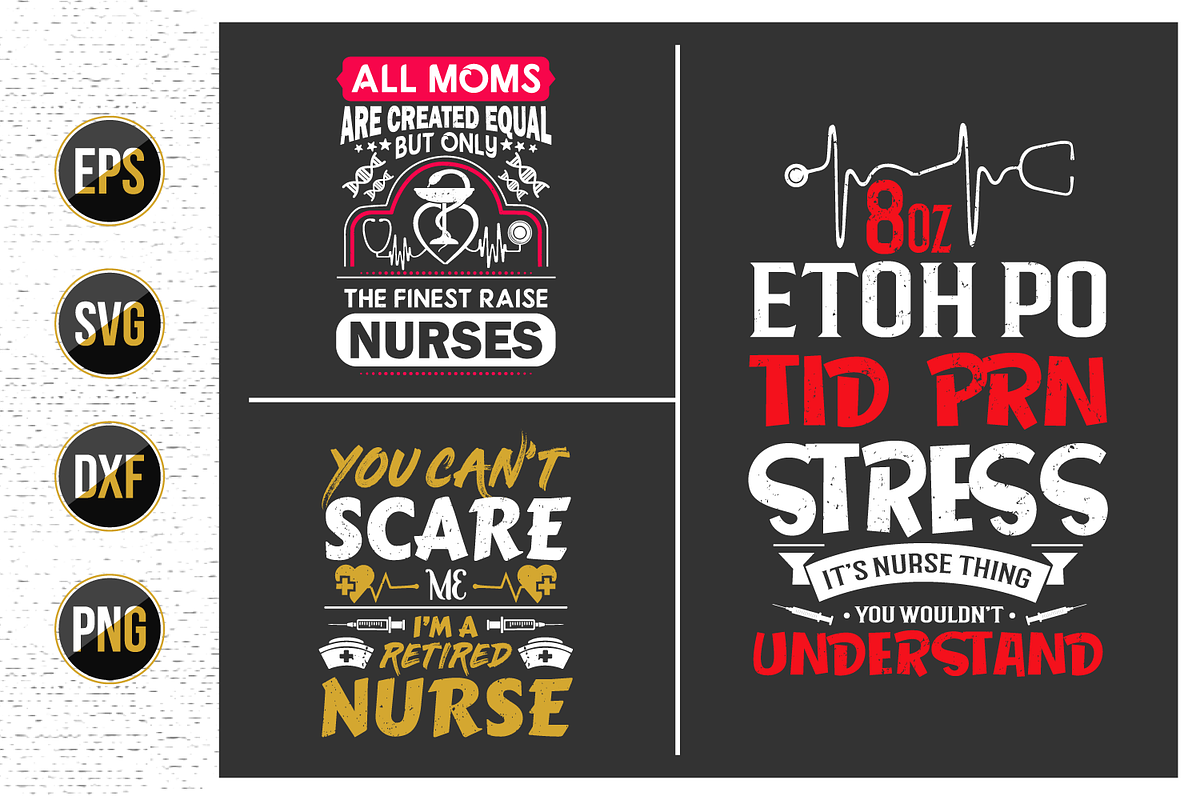 Nurses lettering svg design bundle. | Creative Market