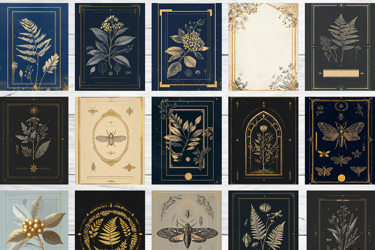 Gilded Botanical Field Book Cover, a Brochure Template by LA Design (Photo 2 of 10)