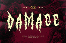 CS Damage – Black Metal Font