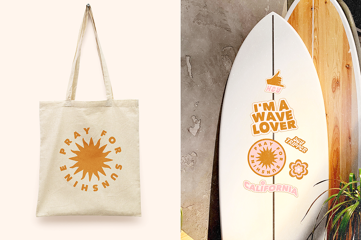Retro Stickers Surfing Summer Vibes, an Object Graphic by Ayya Studio (Photo 4 of 15)