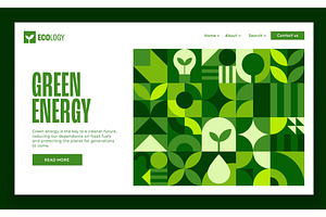 Ecology business landing page, a Decorative Illustration by Vector Tradition