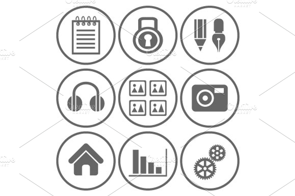 Icons interface set, an Outline Icon by AlexZeL (Photo 5 of 5)