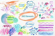 Watercolor Scribble and Doodles, a Graphic by Corner Croft (Thumbnail 2 of 12)