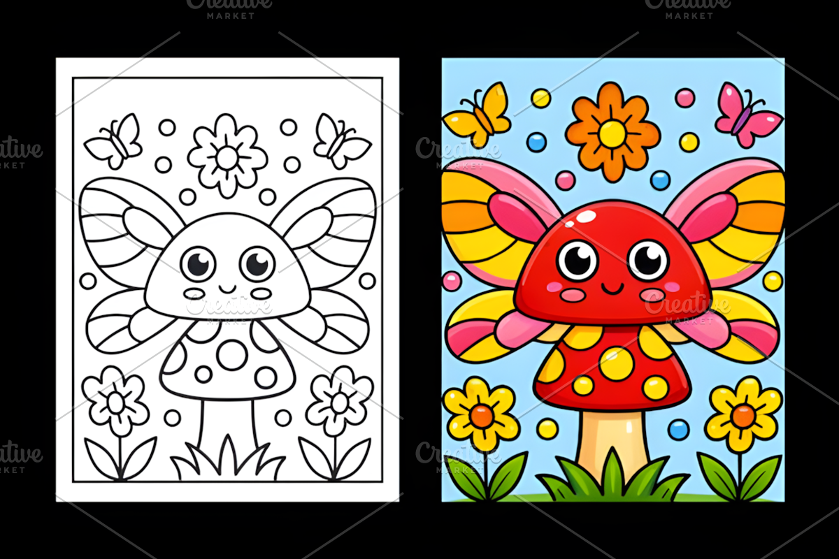 Whimsical Goblin World Coloring Page, a Decorative Illustration by Design Station (Photo 6 of 8)