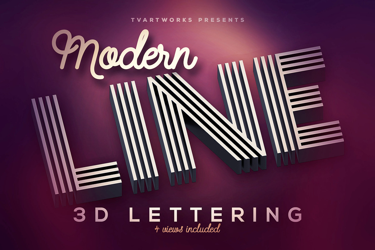 Modern Lines 3D Lerttering, a Graphic by TVartworks (Photo 4 of 12)