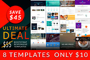 8 Bootstrap One-Page templates, a Websites & App Template by Bootstraptor (Thumbnail 1 of 10)