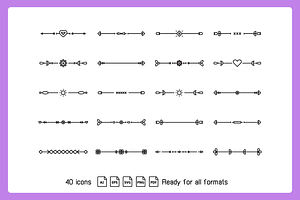 Decorative Text Divider Line Art Set