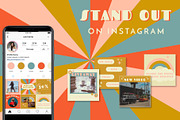 70s Retro Instagram Templates, a Social Media Template by Liseno Designs (Thumbnail 8 of 8)