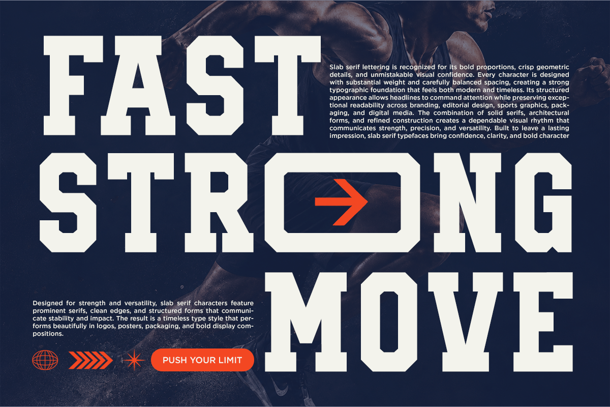 Lancero - Sports Slab Serif Font, a Slab Serif Font by RagamKata (Photo 6 of 10)