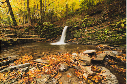 Autumn mountain waterfall, a Nature Photo by Nature and travel