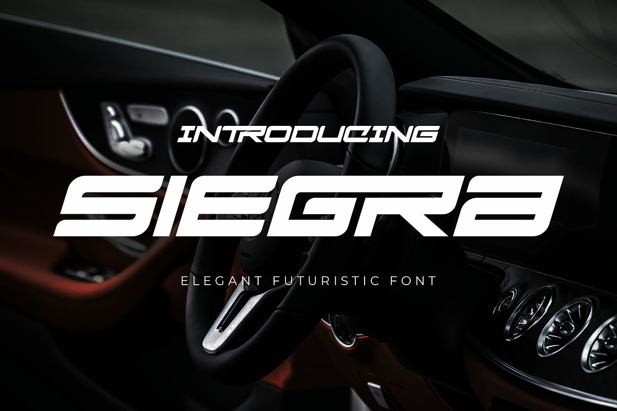 Siegra - Sporty Tech Font, a Font by Arterfak Project (Photo 1 of 12)