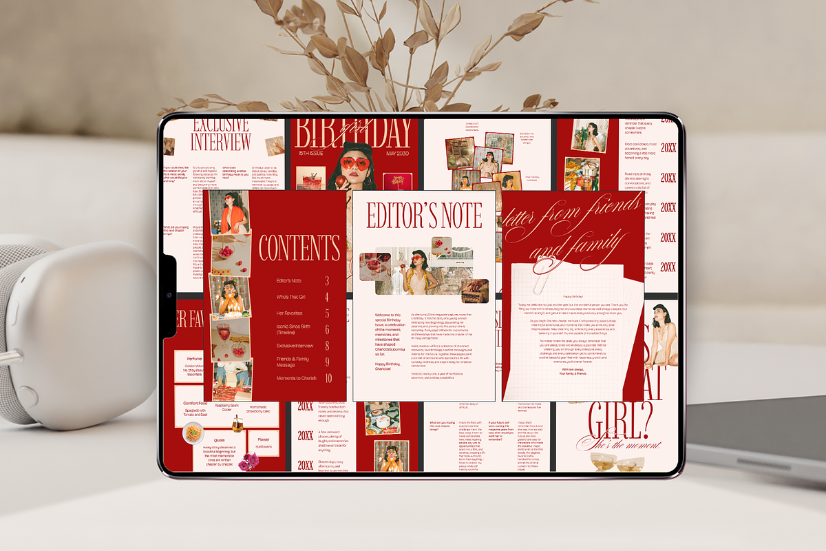 Elegant Retro Birthday Magazine, a Magazine Template by Creatif Foundry (Photo 7 of 7)