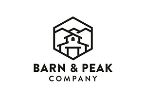 Farm Barn with Mountain Peak Logo, a Branding & Logo Template by Buqancreative