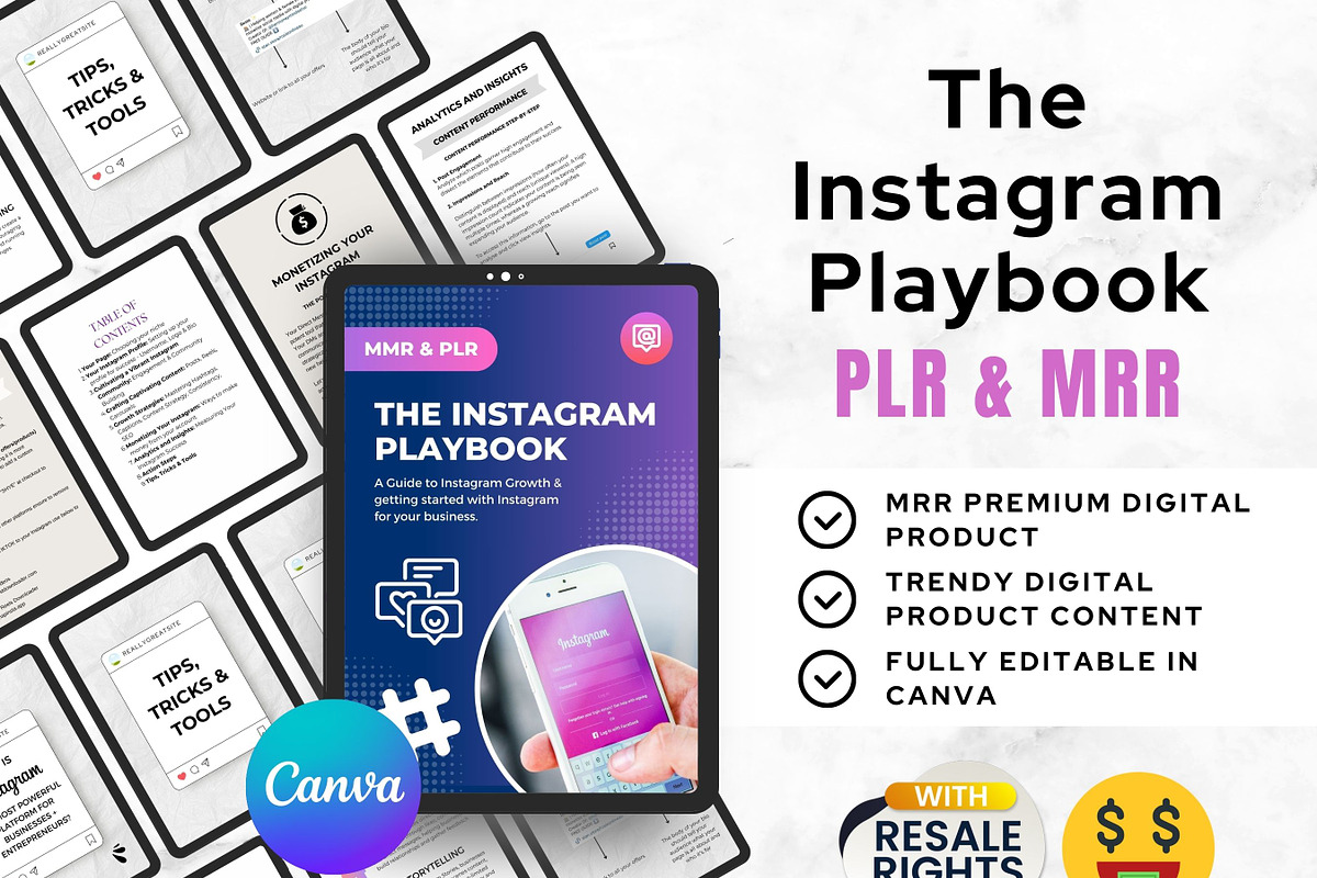 The Instagram Playbook - 56 pages, a Templates & Theme by Digital Content Mix (Photo 1 of 5)
