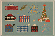 Happy Holidays set: retro edition, a Decorative Illustration by Paper Cherry (Thumbnail 5 of 21)