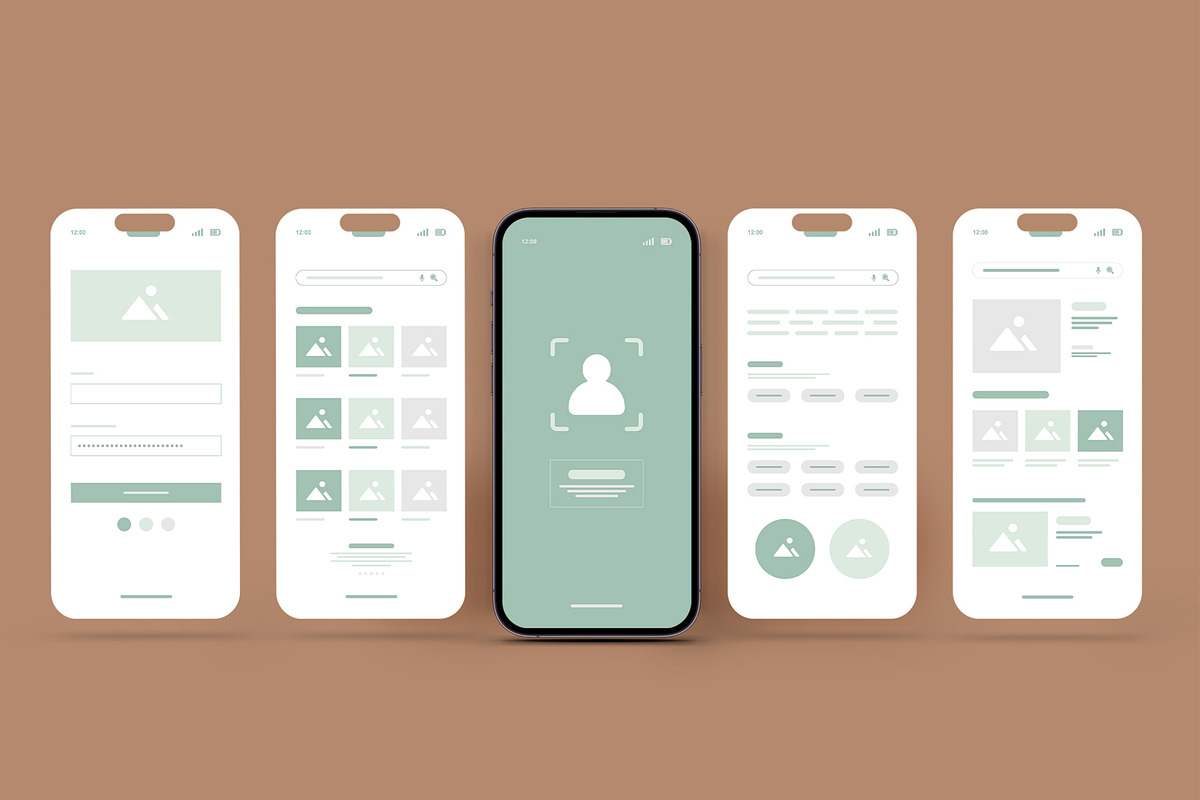 Mobile App Wireframe UI UX Design, a Wireframe Template by MightyDesign (Photo 1 of 6)