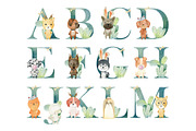 Watercolor alphabet with dogs., an Animal Illustration by TaPilipa (Thumbnail 2 of 4)