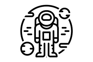Armstrong astronaut black icon, an Outline Icon by Creative priyanka