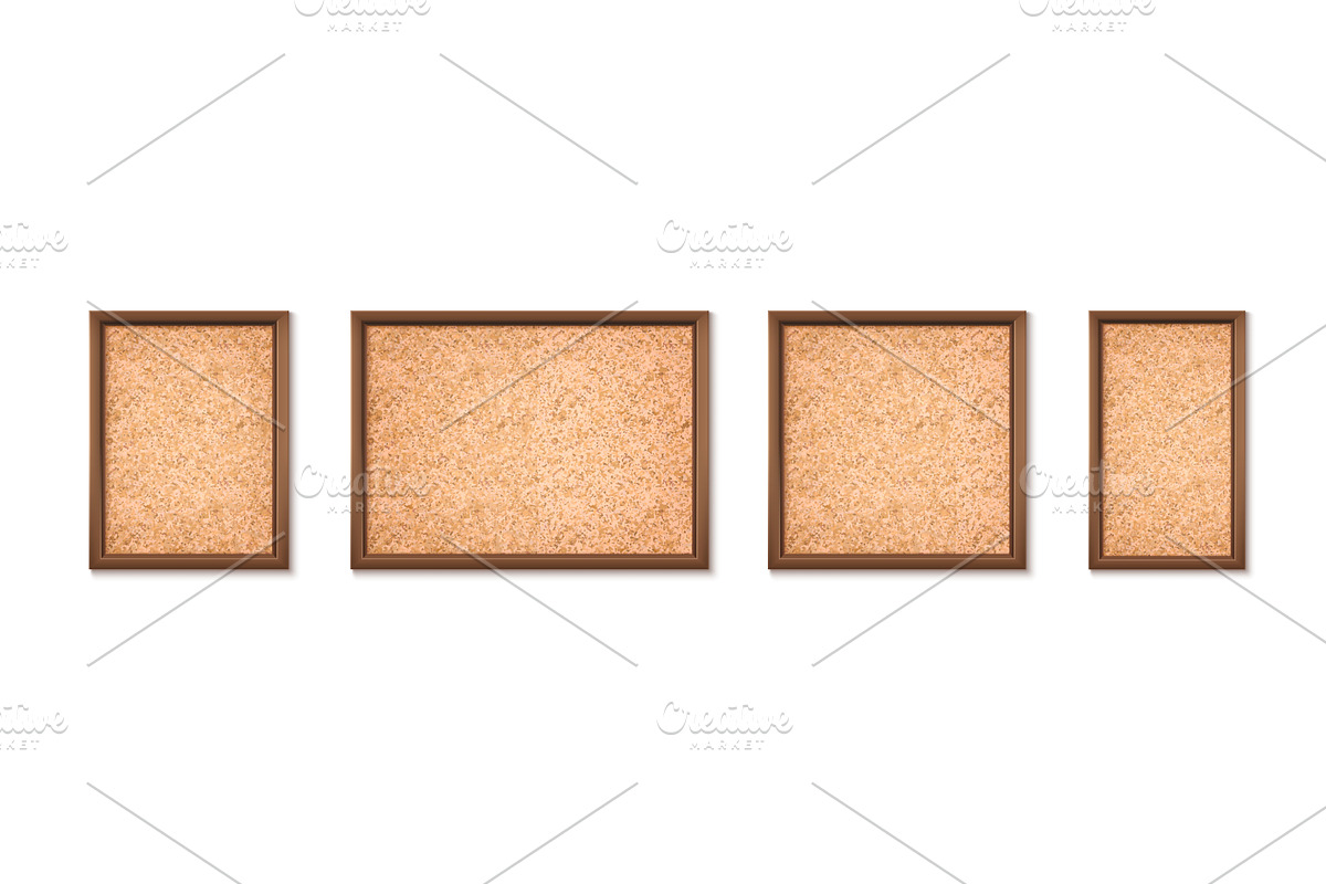 Cork board frames set isolated on, a Texture Illustration by art PVP - market