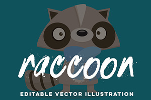 Hand-Drawn Raccoon Vector Cartoon