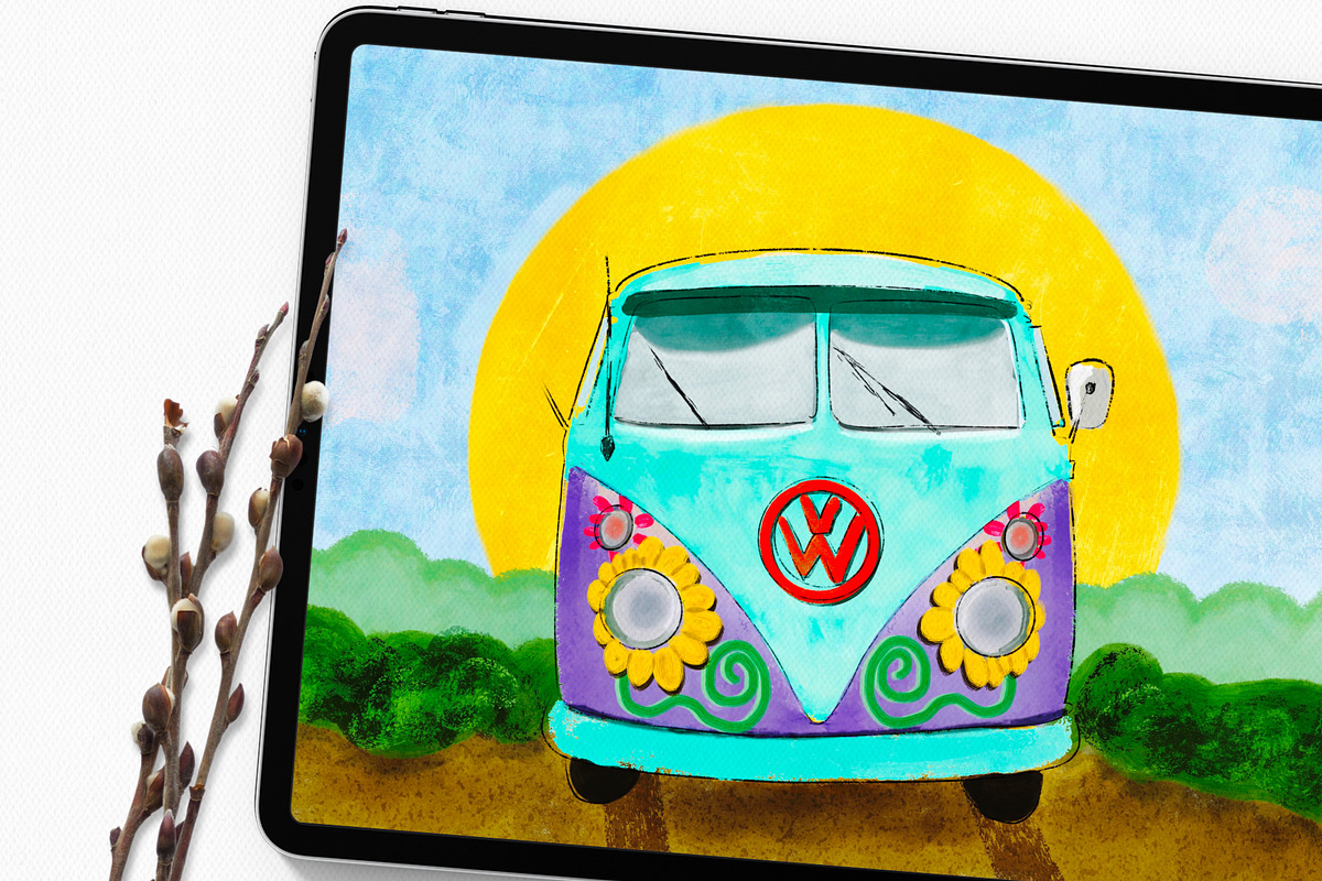 Groovy Gouache for Procreate, a Brush Add-On by Sofydoll Designs (Photo 3 of 8)